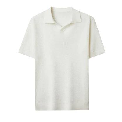 Men's Stretch 100% Cotton Polo Shirt - Pineapple Knit Seagull Collar, Breathable Short Sleeve Tee with Flexible M-4XL 6 Colors