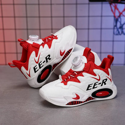 A pair of children's four-season leather high-top basketball shoes, wear-resistant basketball shoes, sizes 31-40，HL-2798