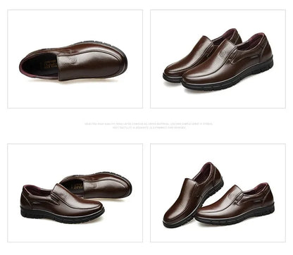 Men Genuine Leather Businenss Loafers Handmade Shoes Non-slip Man Flat Driving Walking Man Soft Luxury Dad Dress Office Shoes