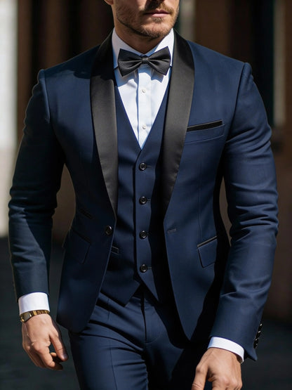 Men's 3pcs Suit Set Jacket Vest Pants, Prom Party Wedding Business Suits for Men мускульный костюм wedding suits for men