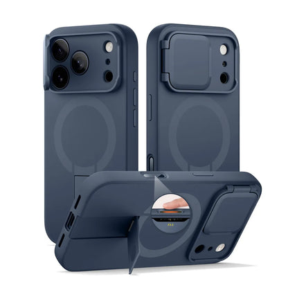 iPhone 17 Pro Max Case Magnetic Protective Cover with Camera Cover Adjustable Metal Kickstand