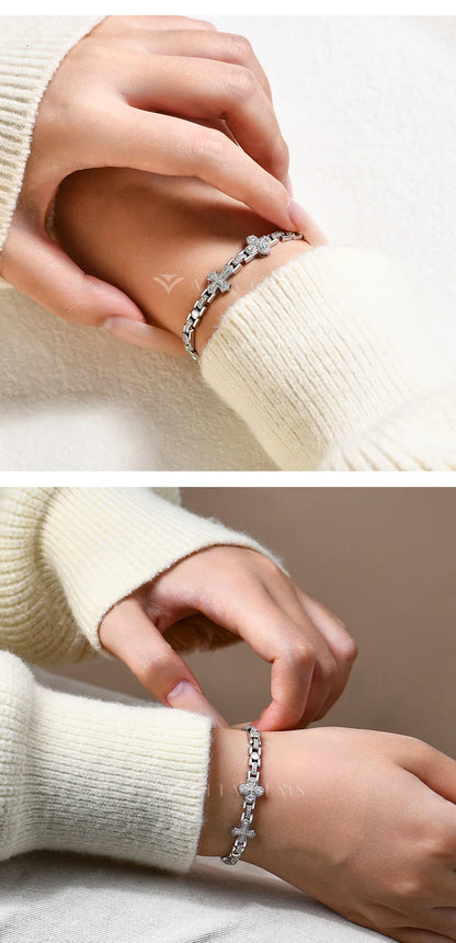 DVVS1 Moissanite Bracelet 925 Silver Bracelets Original Certified Women's Chain For Wedding Engagement  Luxury Jewelry