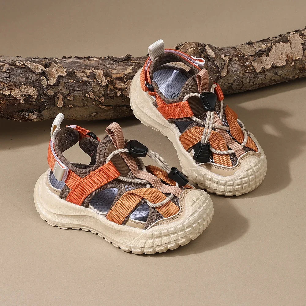 2026 New Summer Children Sandals For Boys Mesh Breathable Kids Sport Shoes Soft Sole Fashion Toddler Boys Beach Sandals EU21-30