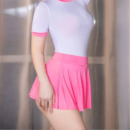 Korean Japan Girls Style Fashion Pleated Mini Skirts XL High Waist Black White A Line Short Skirt for Women Christmas