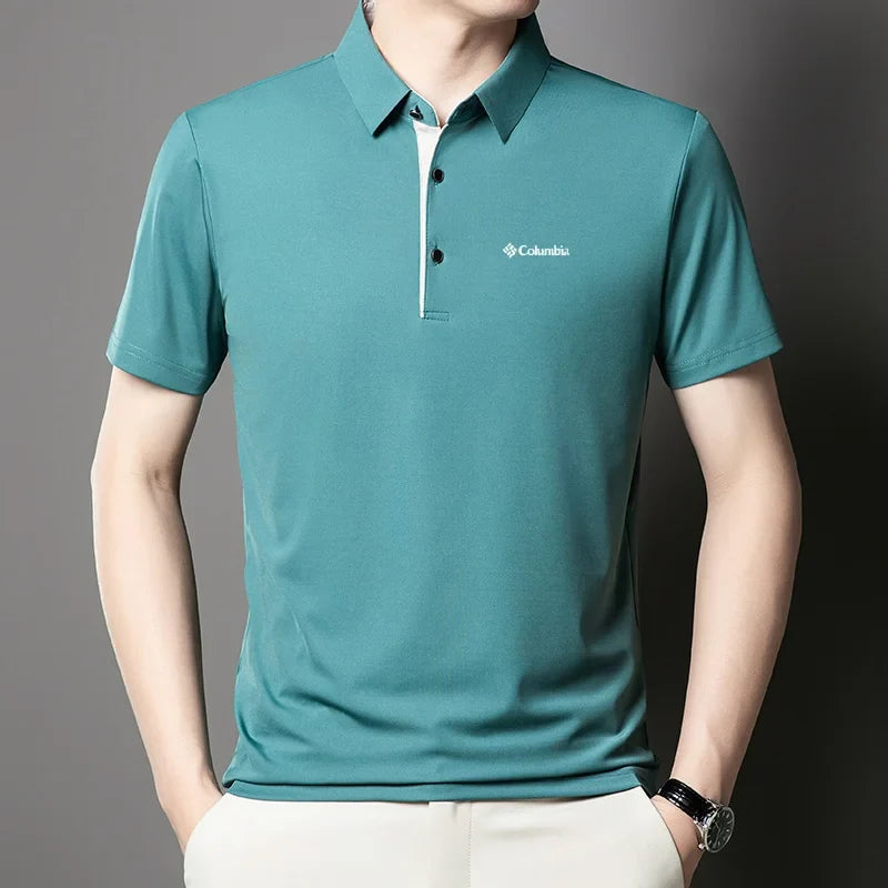 Designer Men's Brand Short Sleeve Polo Shirt New Lapel Casual Letter Print T-Shirt Top Versatile Business Trendy Men's Clothing