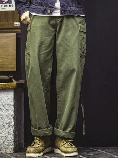 Vintage M51 multi-pocket tactical pants, men's pure cotton cargo pants, outdoor casual long pants for spring, autumn and winter