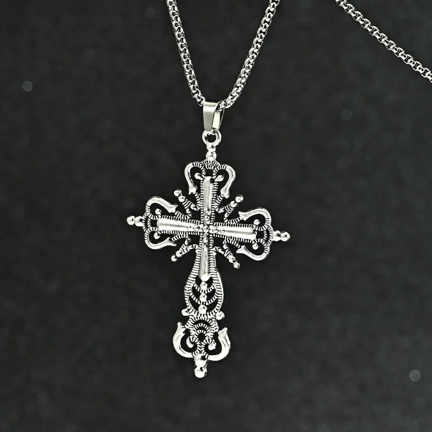 European And American Fashion Personality Retro Gothic Cross Necklace For Men And Women Street Hip-Hop Trendsetters Versatile Pe