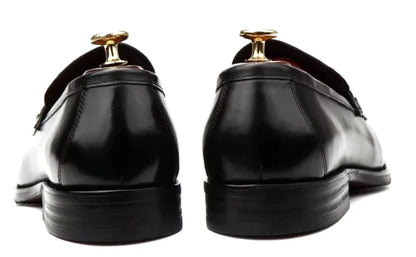 Metal Buckle Leather Shoes For Men Luxury Slip-on Genuine Leather Business Formal Shoes Groom Wedding Shoes
