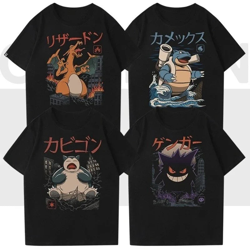 Charizard unisex 100%cotton Tshirt O-neck Short sleeve 2026 summer New Men's Harajuku graphics shirt