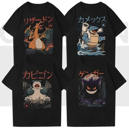 Charizard unisex 100%cotton Tshirt O-neck Short sleeve 2026 summer New Men's Harajuku graphics shirt