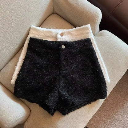Hotsweet Shorts Women Sexy Skinny Y2k Clothes High Waist European Streetwear Fashion Trouser Cool Thick Button-Fly Wide Leg New