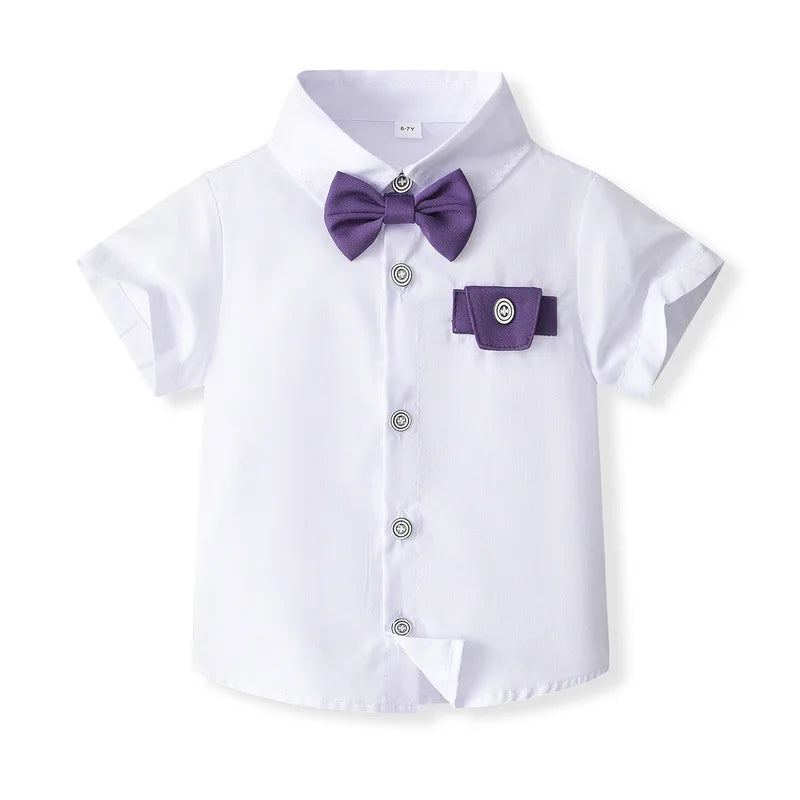 Boys Summer Bib Pants Set Children's Dress 2/Pc Kids Party Wear Size 80-130
