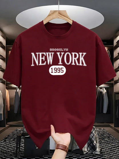 New York Brooklyn 1995 Design T-Shirts Men Cotton Casual Tee Breathable Summer Sportswear Unisex Loose O-Neck Short Sleeve