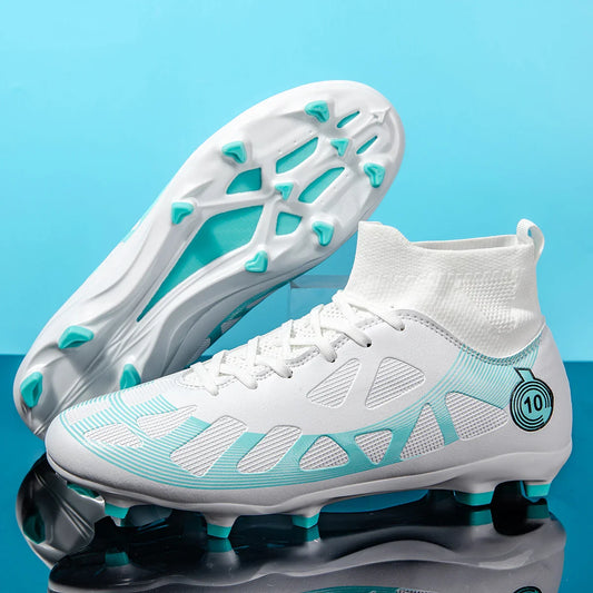 Chuteiras Profissionais Masculinas Cano Alto Esportiva Futebol Botas Ag/Fg Travas Longas Grama Artificial Treino Jogo Spi