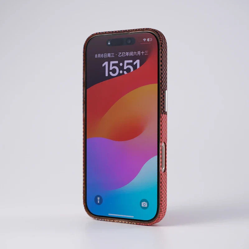Magnetic Pixel Grid Texture Phone Case for IPhone 17 16E 15 14 Pro Max Metal Lens Buttons Slim Hard Protect Cover