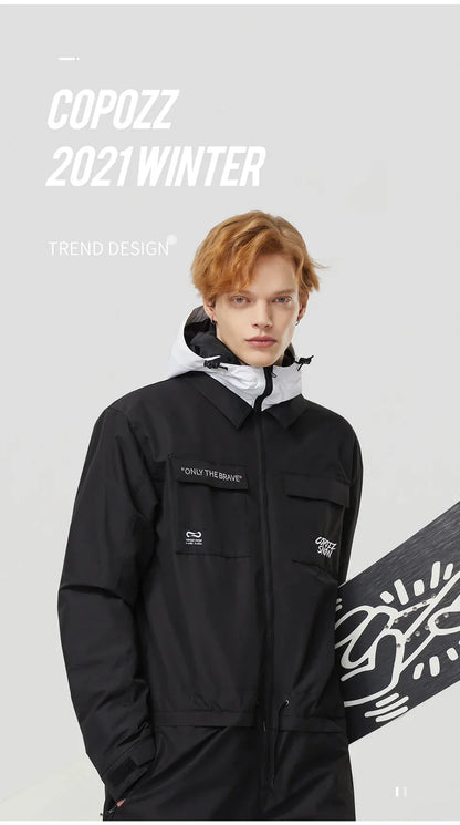 Thick Men Women One-Piece Ski Jumpsuit Outdoor Sports Snowboard Jacket Warm Jump Suit Waterproof Winter Clothes Overalls Hooded