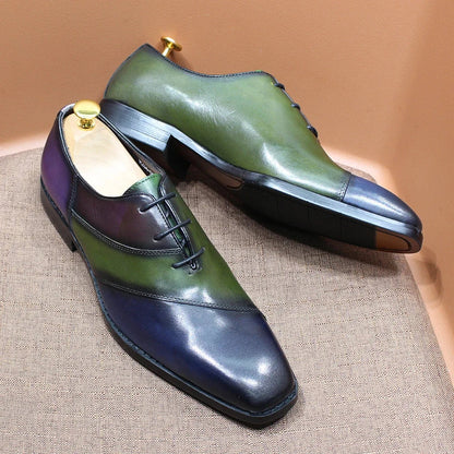 Fashion Mens Oxford Crocodile Pattern Cow Patent Leather Lace Up Wedding Party Office Formal Dress Shoes for Men Mixed Colors