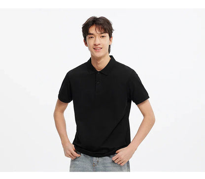 Polo Shirt Men Moisture Wicking Solid Color Short Sleeve T-Shirt 2025 Summer New Slim Fit Top for Active Wear