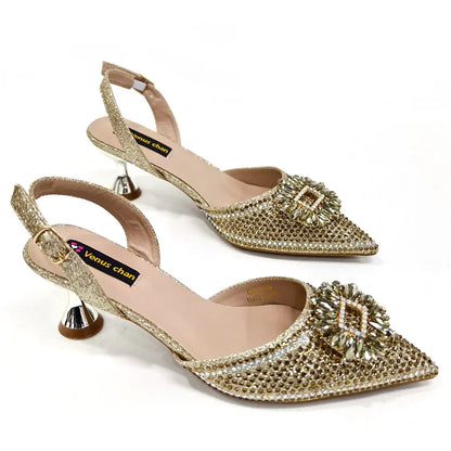 Women's Party Heels and Matching Handbag Set - Perfect for African Weddings and Special Occasions