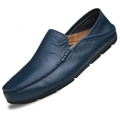Italian Mens Shoes Casual Luxury Brand Summer Men Loafers Genuine Leather Moccasins Light Breathable Slip on Boat Shoes 2023