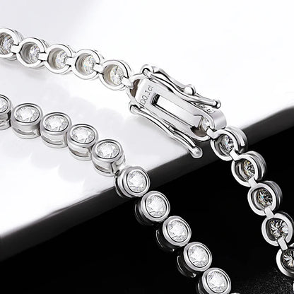 GRA Certified 2/3mm Moissanite Tennis Bracelets S925 Silver Round Bubble Lab Diamond Hand Chain for Women Men Fine Jewelry