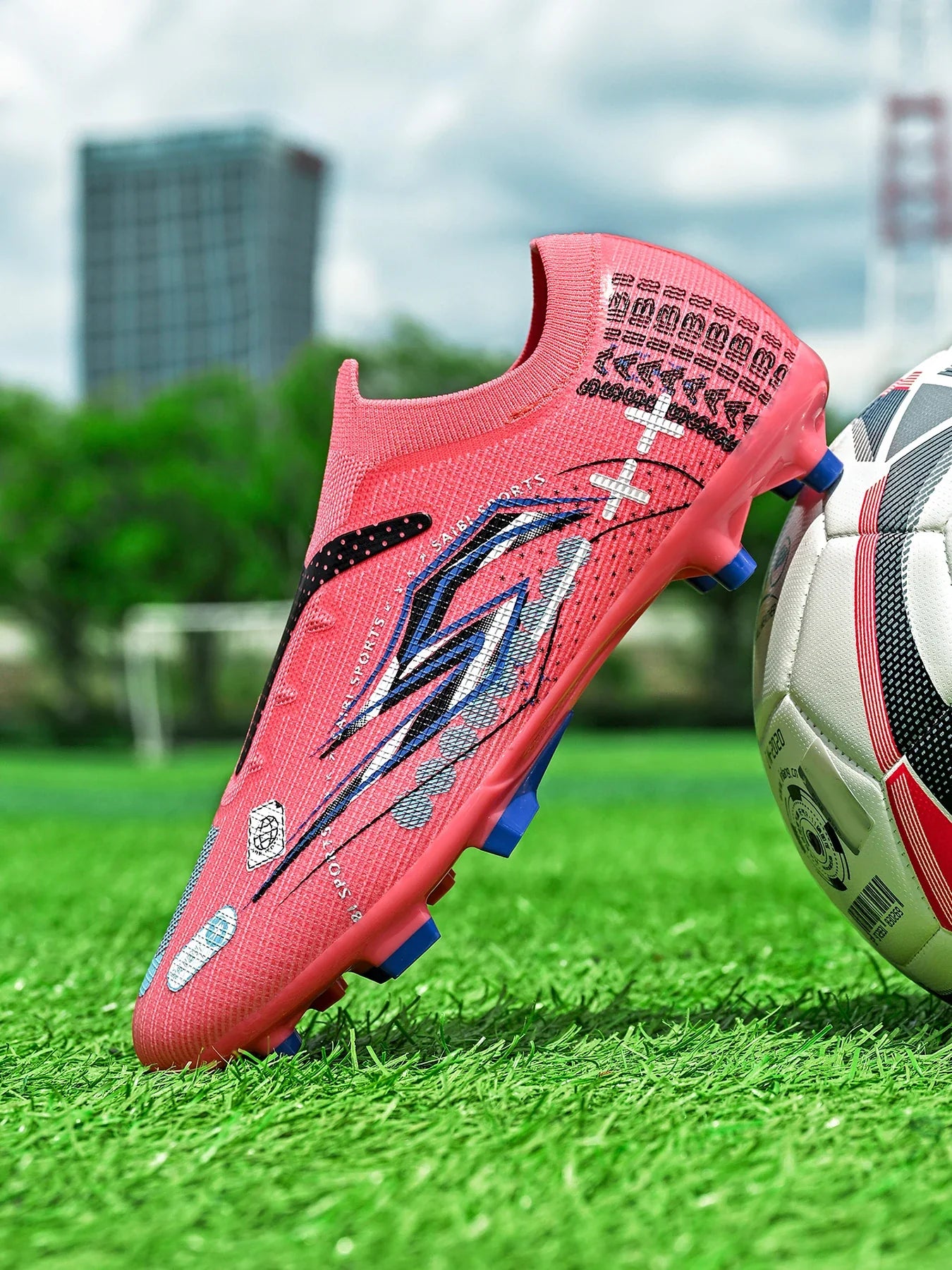 AG/FG Soccer Cleats Kids Youth Training Shoes PU Fabric Upper TPU Sole Non-Slip Wear-Resistant Firm Ground