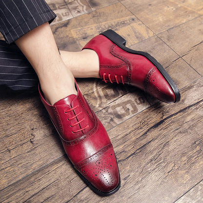 Handmade Fashion Mens Brogue Luxury Big Size 47 Wedding Party Leather Business Oxfords Dress Casual Formal Shoes Loafers for Men