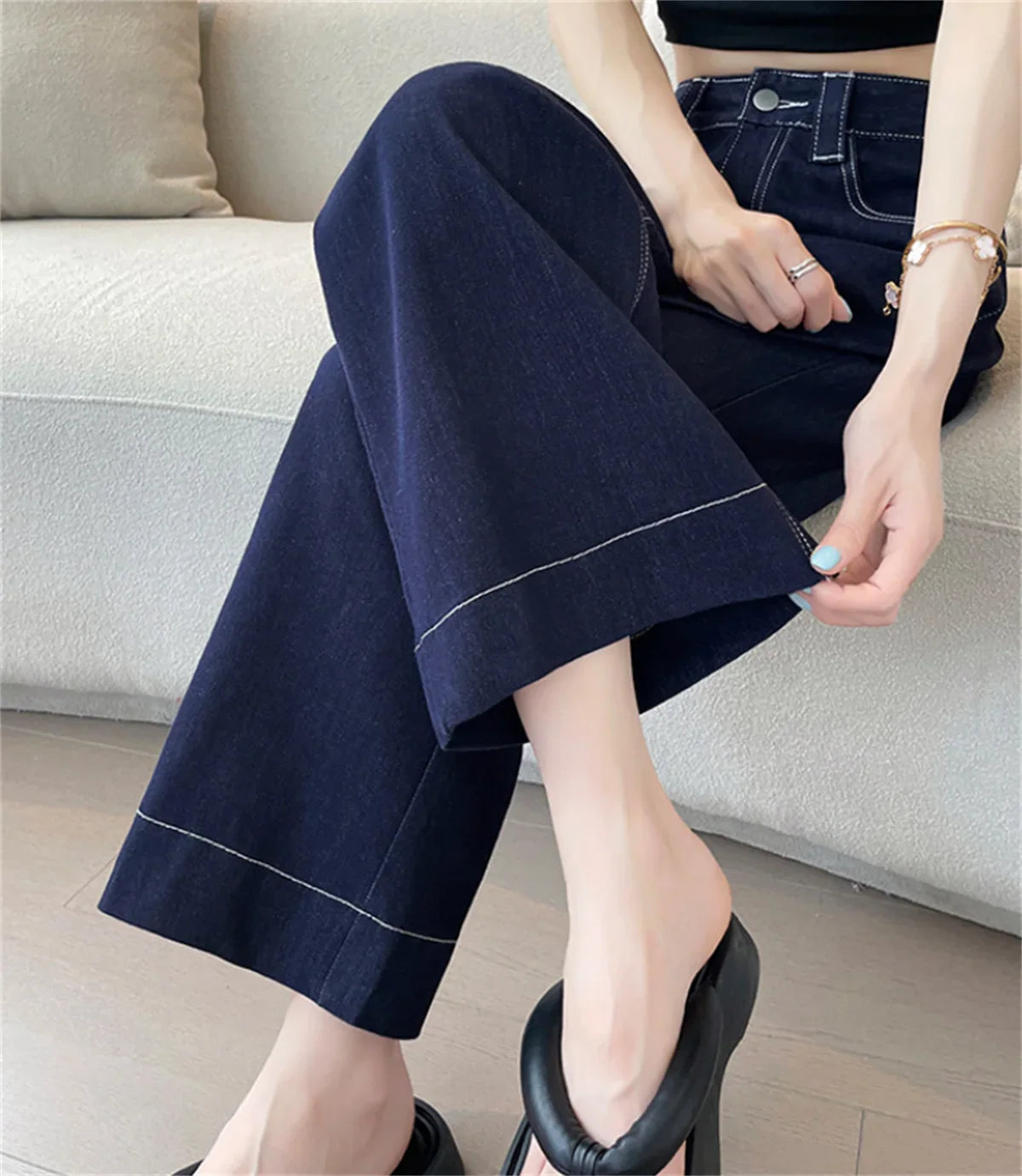 Women Autumn New Retro High Waist Pant