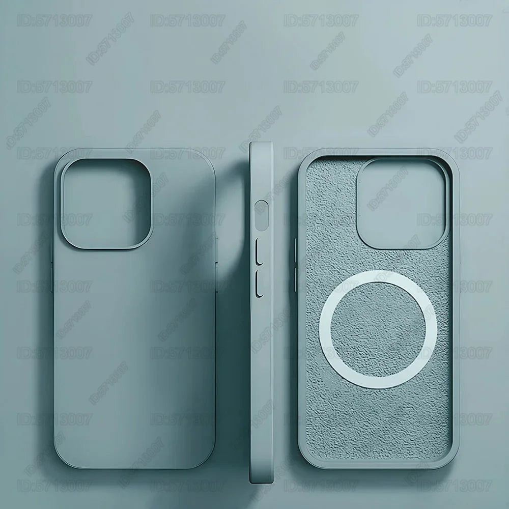 Original Magnetic Liquid Silicone Shockproof Case For iPhone 16 11 12 14 13 15 Pro Max 16 Plus For Magsafe Wireless Charge Cover