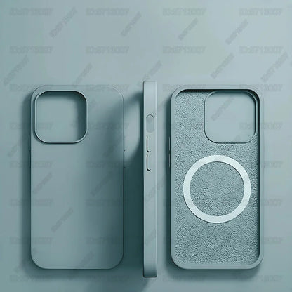 Original Magnetic Liquid Silicone Shockproof Case For iPhone 16 11 12 14 13 15 Pro Max 16 Plus For Magsafe Wireless Charge Cover