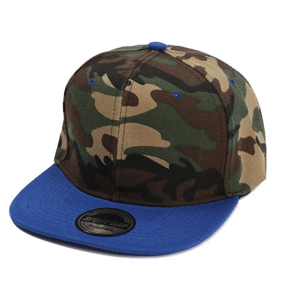 Spring and Summer Baseball Cap Flat Brim Camouflage Fashion Hip Snapback Hat Plain Gorras Bone Blank Caps