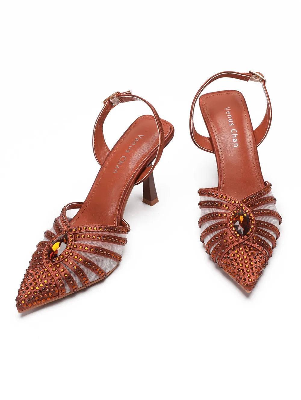 Elegant Fruit Green Women's Heels and Rhinestone Handbag Set - Italian Design for Weddings and Parties