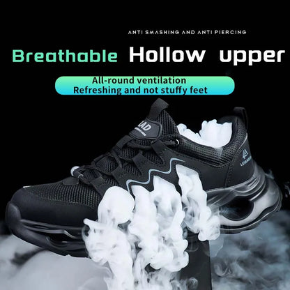 Men's Summer Breathable Safety Shoes Anti-smash Puncture-Proof Work Sneakers Fashion Footwear Comfortable Work Boots