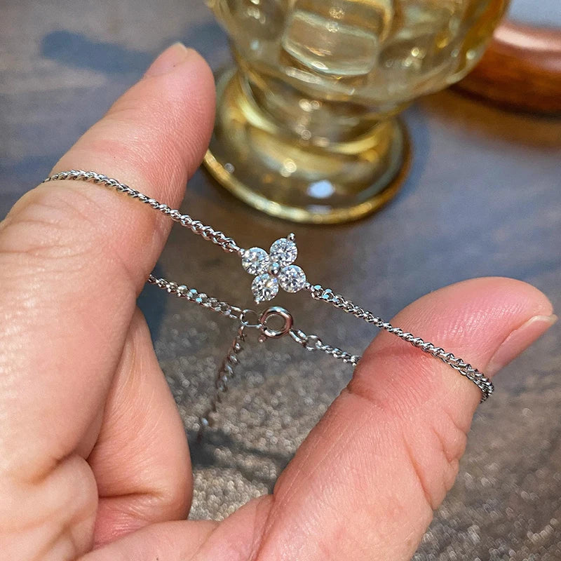3mm D Color Excellent Cut Moissanite Bracelet for Women Simple Elegant Wedding Anniversary Jewelry Real Pure 925 Silver
