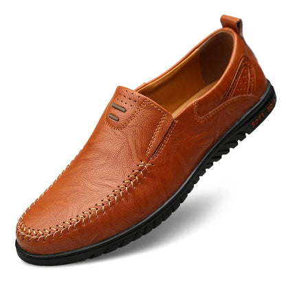 Men's Comfortable Soft-Soled Slip-On Loafers Versatile Casual Business Formal Leather Shoes