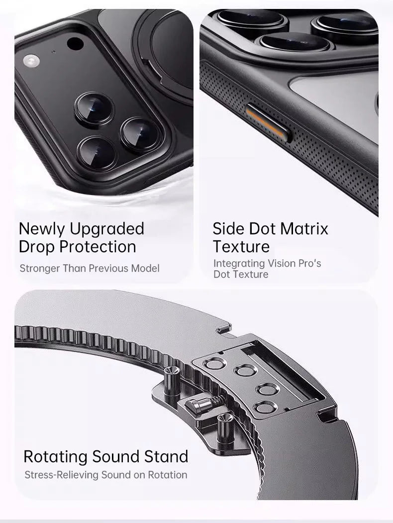 360 Rotatable Ring Phone Case Magnetic for Magsafe For iPhone 17 16 15 14 Pro Max Ring Holder Kickstand Hard Cover
