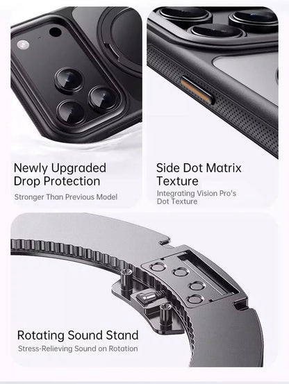 360 Rotatable Ring Phone Case Magnetic for Magsafe For iPhone 17 16 15 14 Pro Max Ring Holder Kickstand Hard Cover