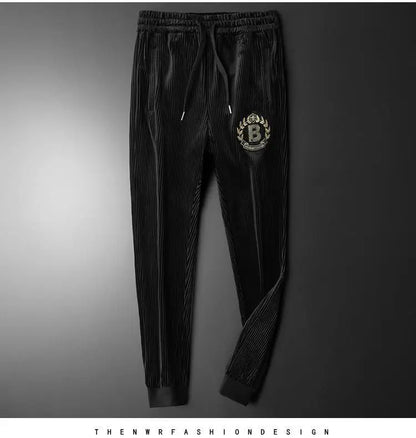 Hoodies For Men Autumn and Winter high quality Gold Velvet Thickened suit plus size Sports suit Two-piece Set pant sets