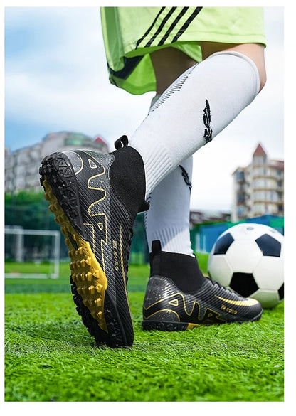 Fashion Pink Soccer Shoes Men's  Professional Lightweight Sock Football Boots Outdoor Non-slip Original Football Cleats Sneakers