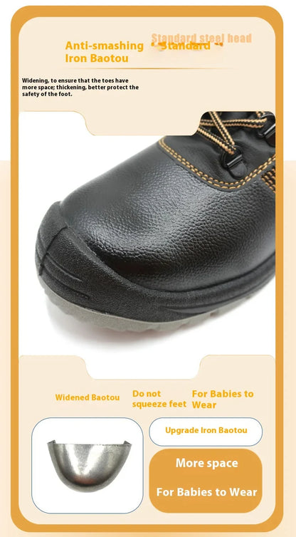 Anti-Smashing Anti-Piercing Labor Protection Shoes New Style Slip-Resistant Wear-Resistant Oil-Resistant Safety Work Footwear