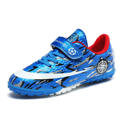 Hot Child Football Boots Outdoor Trainers Soccer Shoes For Kids Boys Hook Loop Football Sneakers Cleats Futsal Shoes Children