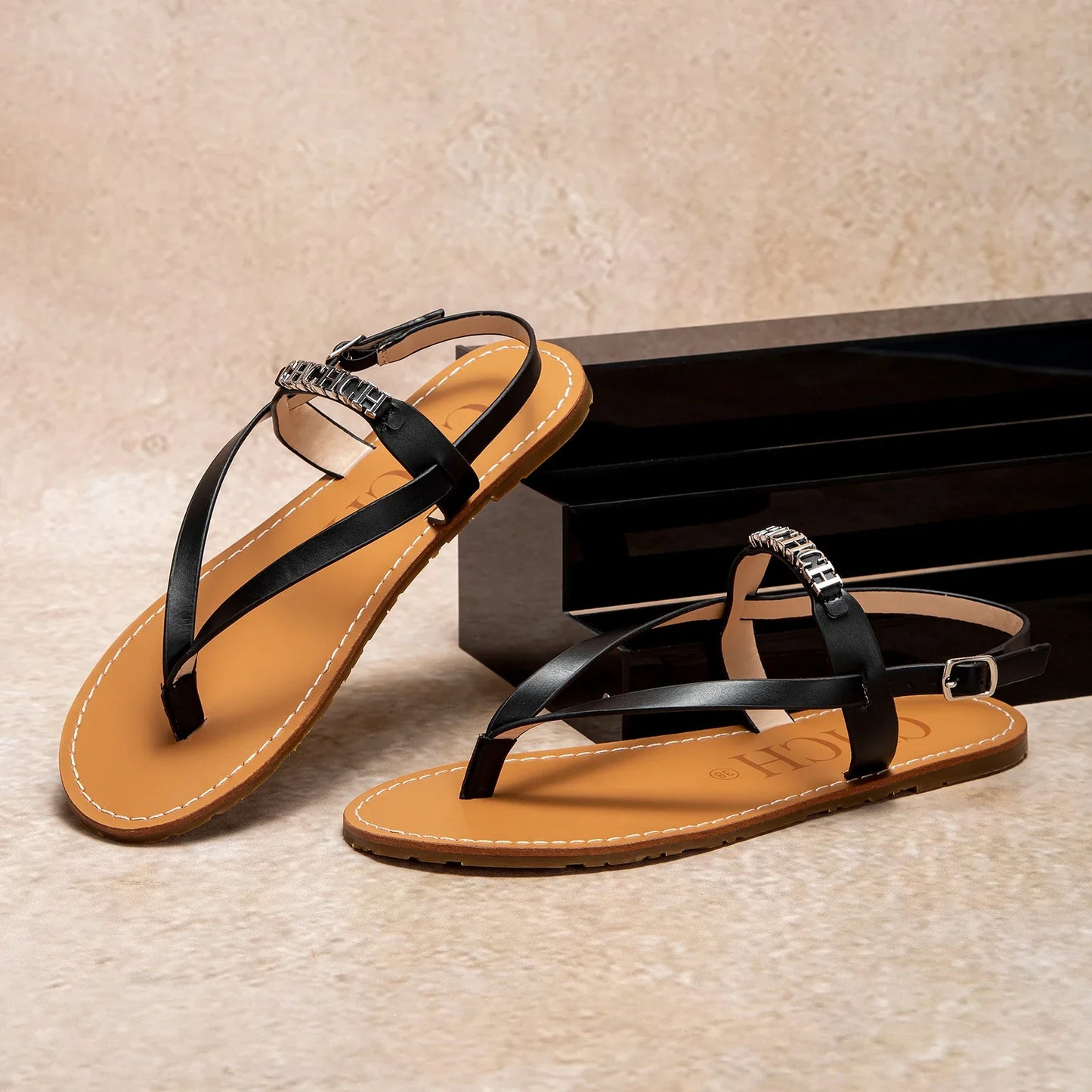 Women's Sandals New Simple Flat Bottom Non slip Thin Strip Shoes Beach Women's Shoes