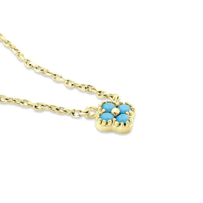 100% 925 Sterling Silver Turquoise Crystal Petal Patter Pendant Necklaces For Women Delicate Wedding Jewelry Collar Mujer