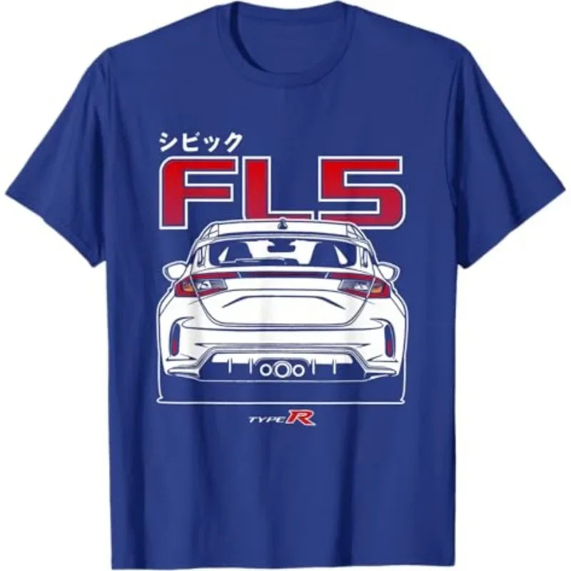 2026 Civic Type R FL5 JDM Performance Spoiler Graphic T-Shirt 100% Cotton Black Adult Automotive Enthusiast Casual Tee