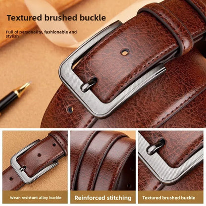 Cross-Border Foreign Trade Belt Men's High-End Versatile Business Belt Pin Buckle Source Manufacturer Wholesale