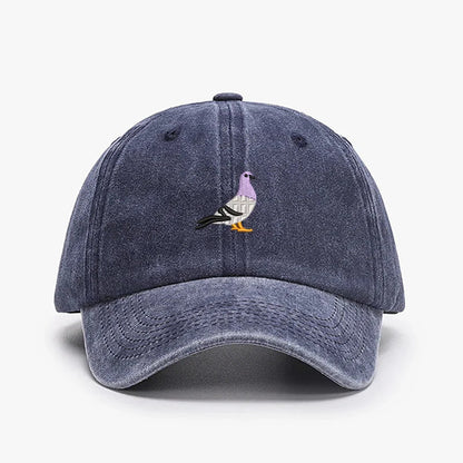 Embroidery Pigeon Design Spring vintage Baseball caps Men Women Water Washed Sunscreen Sun Hat Sports Fishing Sunshade Dad Hat