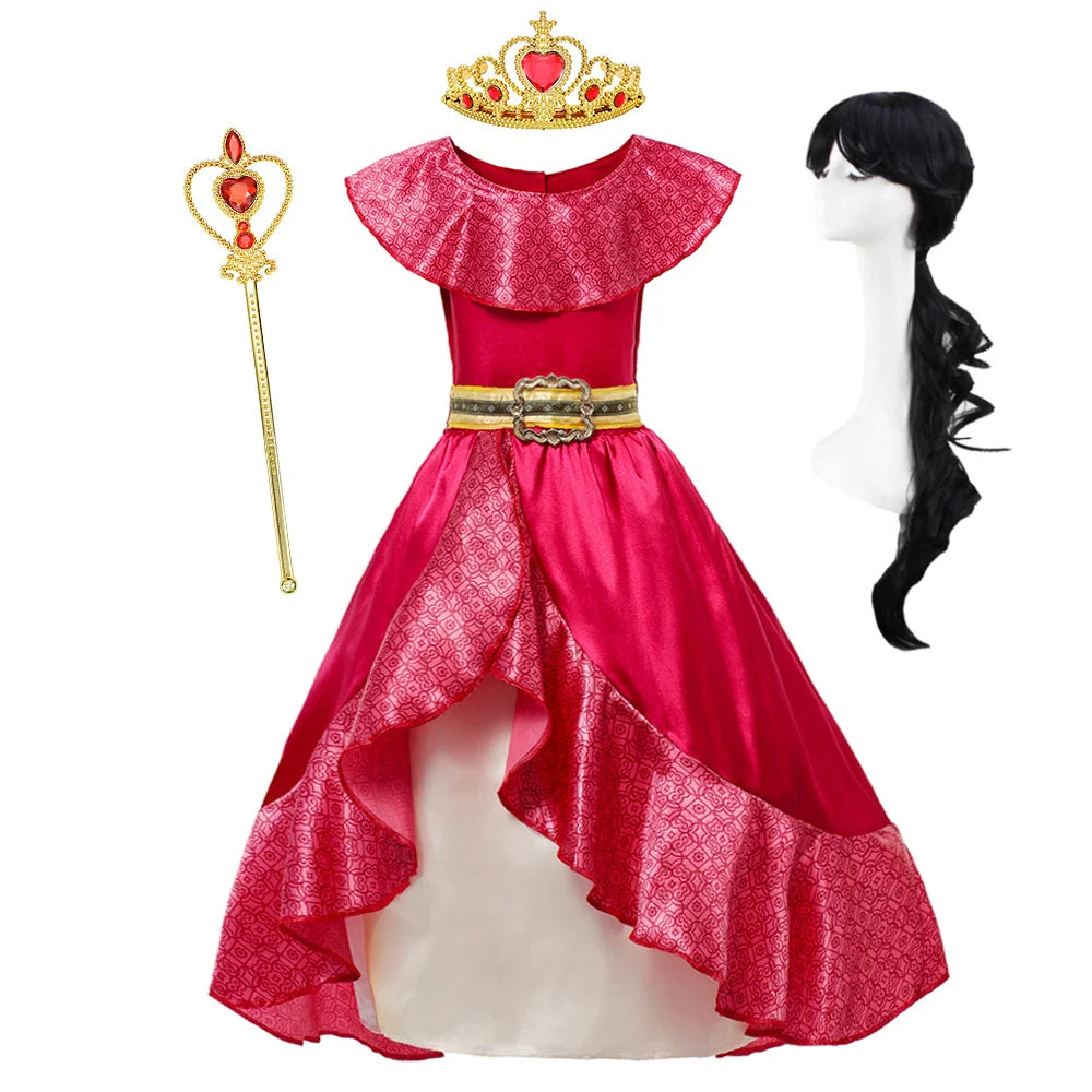 Kids Cosplay Clothing Girls Princess Elena Costume Halloween Carnival Role Playing Child Girl Birthday Party Outfits 2-10Y Dress