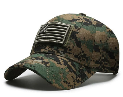 American Flag Camouflage Sticker Embroidered Baseball Cap Net Hat Men's Outdoor Velcro Cap
