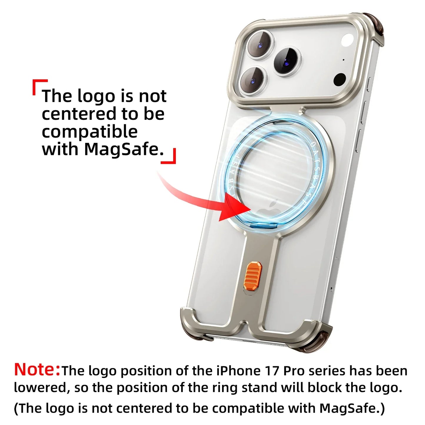 iPhone 17 Pro Max 17 Pro Phone Case Magnetic With 360°Rotation Stand Frameless Shell Magsafe Shockproof Protector Cover