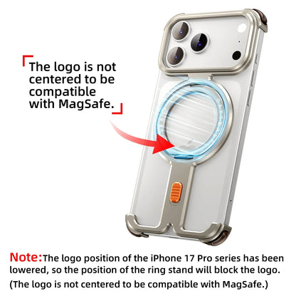 iPhone 17 Pro Max 17 Pro Phone Case Magnetic With 360°Rotation Stand Frameless Shell Magsafe Shockproof Protector Cover